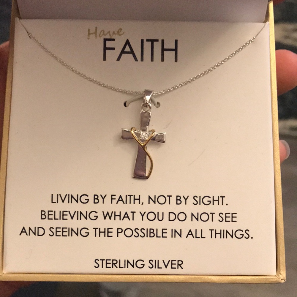 Sterling silver faith necklace